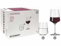 Ritzenhoff 6111002 Rotwein- und Wasserglas Set 500 ml Serie Lichtweiss Julie Nr. 2