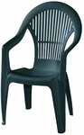 Monobloc stapelbarer Stuhl mit hoher R&uuml;ckenlehne, Made in Italy, 58 x 56 x 94 cm,