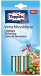 Toppits Bindestreifen mit Draht, Verschlussklipse, Farbig sortiert, 100 St&uuml;ck, Bunt