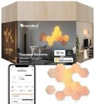 Nanoleaf Elements Hexagon Starter Kit, 13 Smarten Holzoptik LED Panels - Modulare