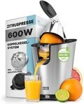 LEBENLANG Saftpresse elektrisch 600W - Inkl. Edelstahlkegel & BPA-Frei I Hohe