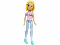 Mattel Barbie FHV73 On The Go Puppe (blond mit rosa "hello" Shirt)