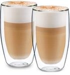 GLASWERK Doppelwandiges Latte Macchiato Design Glas (2 x 430 ml) Kaffeetasse Design -