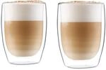 GLASWERK Doppelwandiges Latte Macchiato Design Glas (2 x 330 ml) Kaffeetasse...