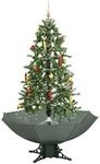 vidaXL Schneiender Weihnachtsbaum mit Schirmfu&szlig; Schneefall Kugeln LED-Lampen