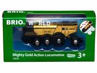 BRIO World 33630 - Goldene Batterielok mit Licht und Sound - Mit Auskoppel-Funktion