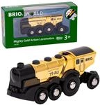 BRIO World 33630 Goldene Batterielok mit Licht und Sound - Mit Auskoppel-Funktion zur