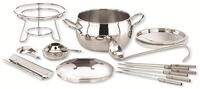 APS Fondue- und Feuerzangenbowle Set, Zuckerzange, Feuerzange, Fondue-Topf,