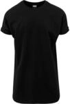 Urban Classics Herren T-Shirt Long Shaped Turnup Tee, l&auml;ssiges T-Shirt f&uuml;r M&auml;nner,