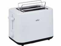 Braun Breakfast1 HT1010WH Toaster with 2 Slots, 8 Toast Levels, Pull Out Tray, Bread