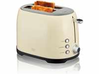 KHG Toaster TO-858 CE | Toaster 2 Scheiben Creme 800 W | mit Brötchenaufsatz, 7