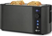 Balter Toaster 4 Scheiben, Langschlitz, Edelstahl, Br&ouml;tchenaufsatz, LCD Display mit