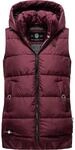 MARIKOO Damen warme Winter Steppweste mit Kapuze Zarinaa Wine Gr. S