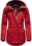 MARIKOO Damen Parka &Uuml;bergangs-Jacke leicht gef&uuml;ttert mit Kapuze Babetaa Cherry Red