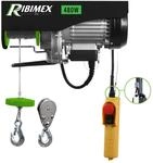 Ribimex Elektrischer Seilzug 100/200 kg mit Umlenkrolle, 480 W Motor, 12 m Stahlseil,
