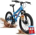 BIKESTAR Kinder Fahrrad Fully Mountainbike 7 Gang Shimano, Scheibenbremse ab 6...