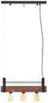 BRILLIANT Lampe, Bankwood Pendelleuchte 3flg schwarz stahl/holz, 3x A60, E27,...