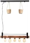 Brilliant Lampe, Bankwood Pendelleuchte 5flg schwarz/holzfarbend, 5x A60, E27,...