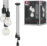 Paulmann 50382 Neordic Pendelleuchte Ketil max. 3x60 Watt Pendellampe Schwarz