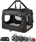 lionto Hundetransportbox, Faltbar, f&uuml;r Reise & Auto, 82x58x58 cm, Schwarz
