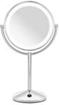 BaByliss 9436E LED Makeup Spiegel im Chrom-Design, beleuchtet, doppelseitig, 10-Fach