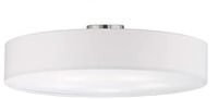 Trio Leuchten Deckenleuchte Hotel 603900501, Metall Nickel matt, Stoffschirm wei&szlig;,