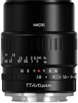 TT Artisan 40mm F2.8 Makro APS-C Objektiv Anschluss MFT Mount Black Manueller Fokus