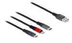 Delock USB Ladekabel 3 in 1 f&uuml;r Lightning&trade; / Micro USB/USB Type-C&trade; 1 m