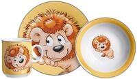 Flirt by R&B Kindergeschirr Happy Zoo L&ouml;we, gelb/orange, 3-teilig (1 Set)