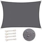 WOLTU Sonnensegel Rechteck 4x5m Grau wasserabweisend Sonnenschutz Polyester