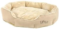 Dehner Lieblinge Hundebett Sammy, oval, beige, 90 x 80 x 14 cm | waschbares...