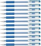 Pentel Hybrid-Gelschreiber, 0,8 mm Spitze, metallisch, bequemer Fingergriff, Blau