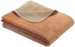Ibena Toronto Wolldecke 150x200 cm - Kuscheldecke Terracotta beige Gemustert,
