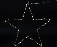 Spetebo Fenster Silhouette Stern mit 89 LED in warm wei&szlig; - 42 x 40 cm - Deko