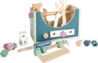 small foot Werkzeugkasten 2 in 1 "Nordic", Rollenspielzeug ab 3 Jahren, mit