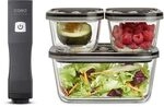 CASO Vacu OneTouch Eco-Set, Handvakuumierer inkl. 3 Vakuumbeh&auml;lter aus Glas, 10