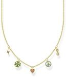 THOMAS SABO Kette mit Symbole bunt gold 925 Sterlingsilber, 750 Gelbgold Vergoldung