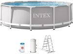 Intex 26716NP &ndash; Aufstellpool Prism Frame Rund, Filterpumpe 2006 L/h, Leiter, 8592