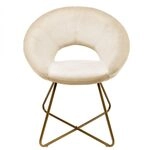 Home Deluxe - Esszimmerst&uuml;hle Samt SELESA - Farbe: Beige, Bezug: Samtstoff, Gestell: