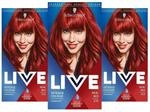 Schwarzkopf Intensiven Farben Permanentes Haarf&auml;rbemittel, 35 Echtes Rot set of 3