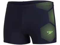 Speedo Tech Placement Aqua Herren Shorts, True Navy/Zest Green, 34 (DE 5)