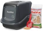 Katzentoilette PeeWee EcoHus Katzenklo mit Haube Katzen WC geschlossen inkl. 3kg
