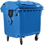 Hardwex M&uuml;llcontainer mit 4 R&auml;dern mit Runddeckel, Deckel im Deckel,