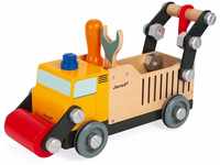 Janod - Brico'Kids Bauwagen aus Holz - Bauspielzeug - Entwicklung von Feinmotorik und