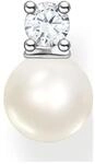 THOMAS SABO Einzel Ohrstecker Perle mit wei&szlig;em Stein silber 925 Sterlingsilber