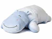 Uni-Toys - Plüsch-Kissen - Nilpferd hellblau - Ultra-weich - 56 cm (Länge) -