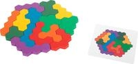 small foot Lernspiel Holzpuzzle Hexagon, Formenpuzzle aus Holz, F&ouml;rderung der Farb-