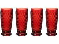Villeroy & Boch Longdrinkgläser Boston Coloured, Red, 4er Set, 400 ml, Farbige