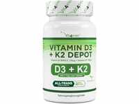 Vitamin D3 + K2 Depot - 365 Tabletten - Premium Rohstoff: 99,7+% All-Trans...