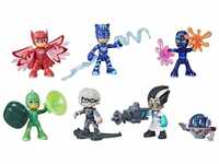 PJ Masks Hero and Villain Figure Set Preschool Toy, 7 Action Figures with 10